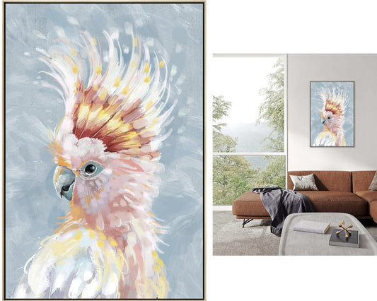 Cathy Cockatoo Framed Canvas 90cm