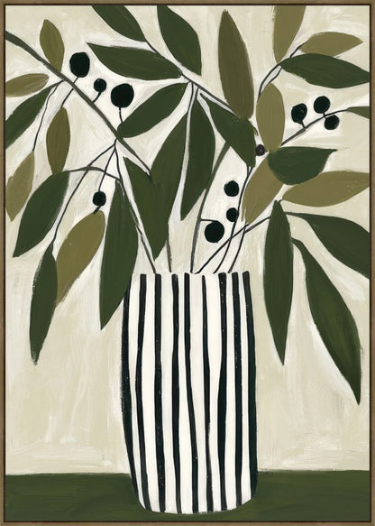 Abstract Olives In Vase Artwork 120cm