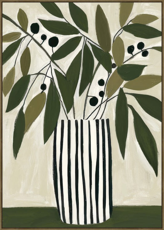 Abstract Olives In Vase Artwork 120cm