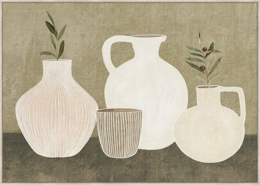 Vases With Olives Artwork 80cm