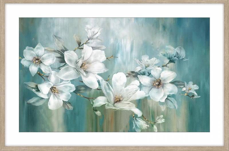 Floral Decorative w Glass Front Wall Art 120cm