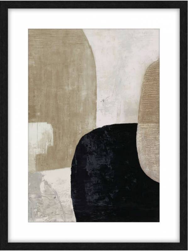 Gregory Abstract Artwork Framed w Glass Front 80cm