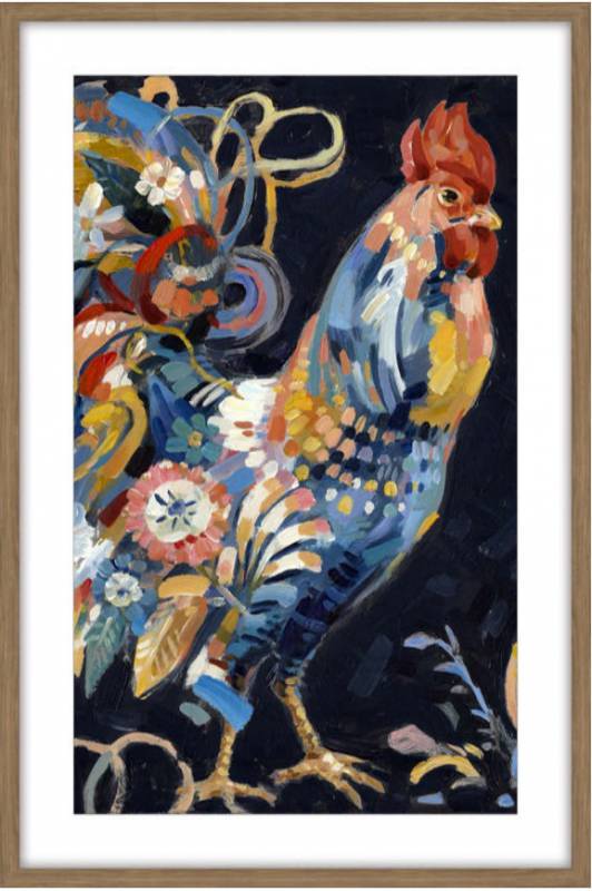Rooster Framed Artwork 120cm