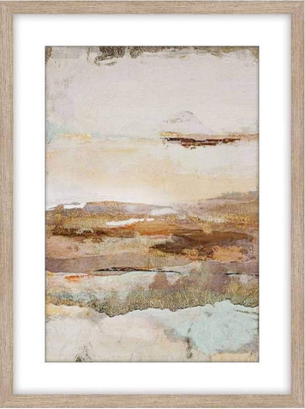 Peach Abstract Framed Artwork 80cm