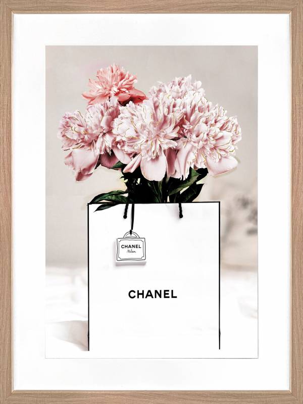 Flower In The Bag Artwork Framed w Glass Front 80cm