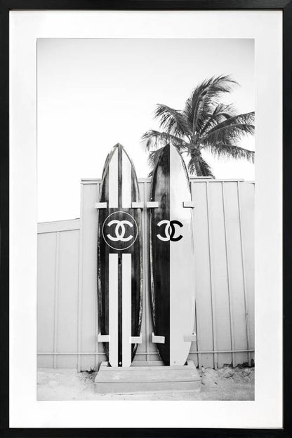 Luxury Surfboard Artwork Framed w Glass Front 120cm