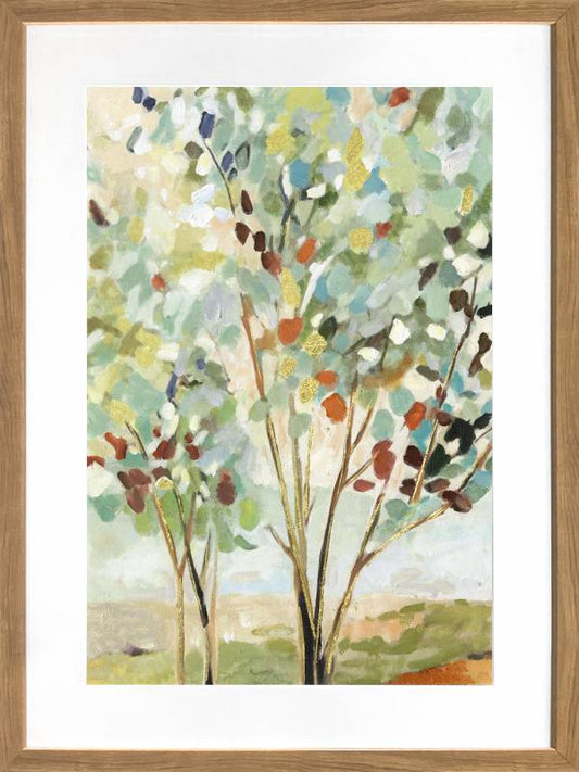 Summer Tree Artwork Framed w Glass Front 80cm