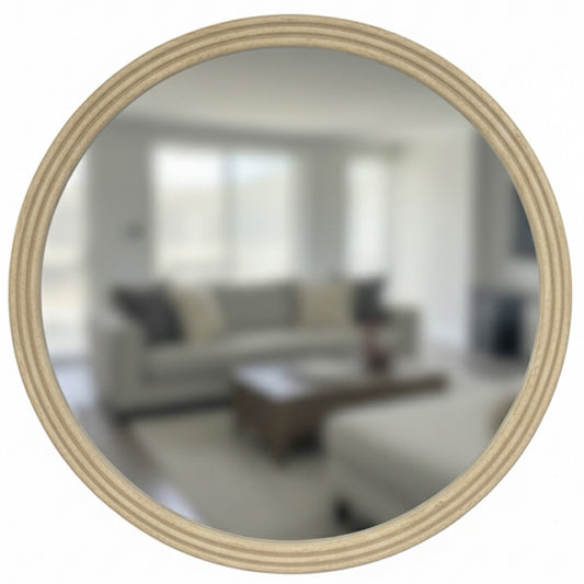 Travertine Look Round Mirror 80cm