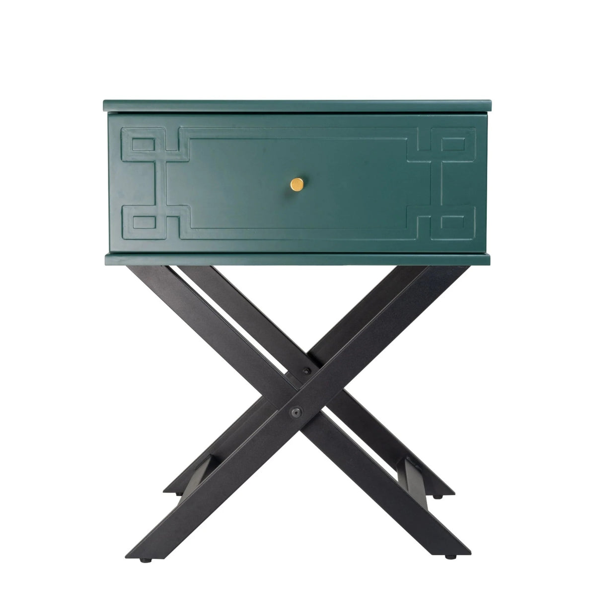 Minya (Pattern) Bedside Table Imperial Green 58cm