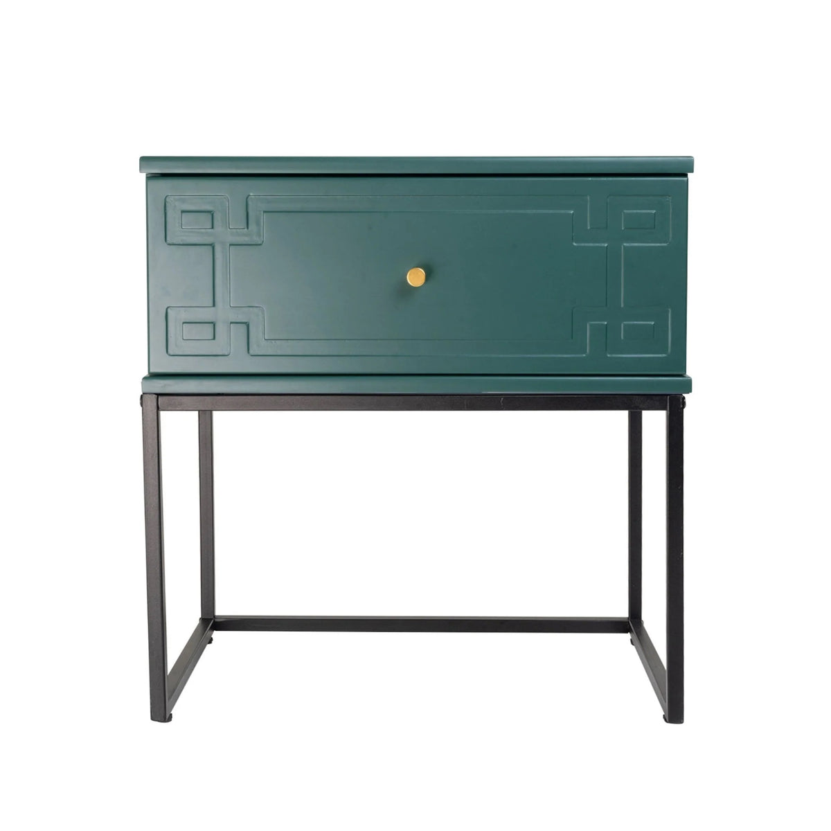 Morena (Pattern) Bedside Table Imperial Green 50cm