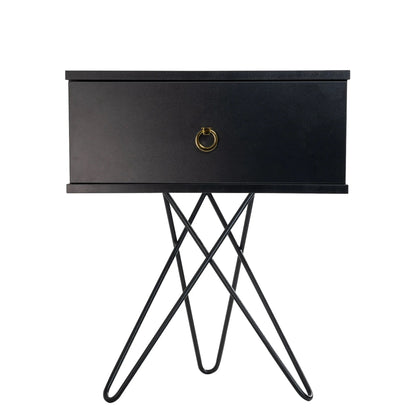 Susie (Combo) Bedside Table Black 61cm
