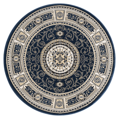 Estate 511 Navy Traditional, Classic Round Rug