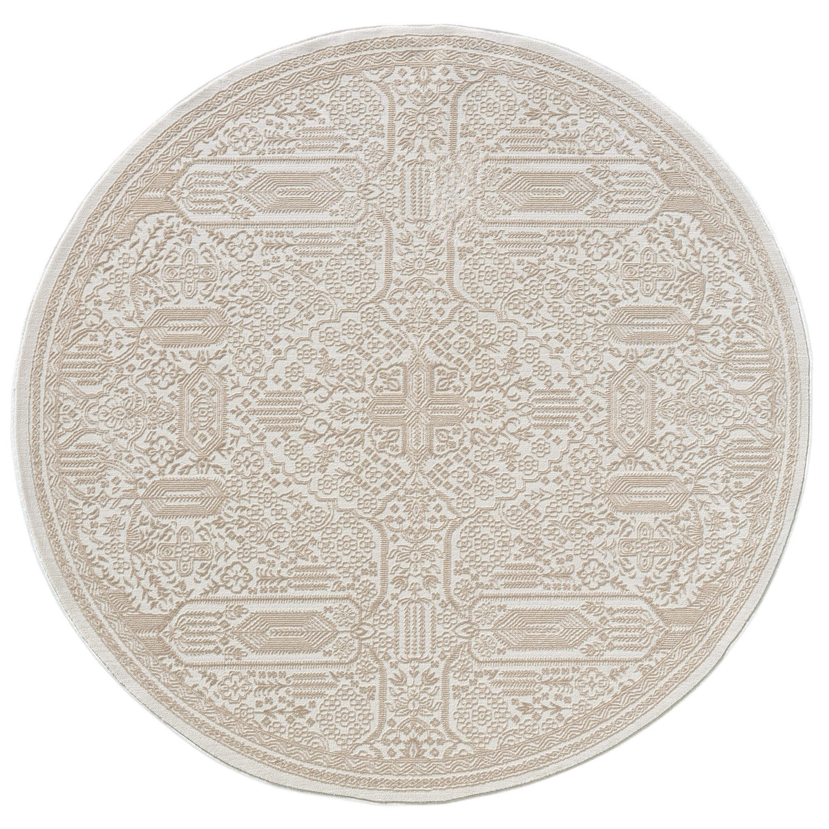 Fable 472 Sand Abstract, Modern Round Rug