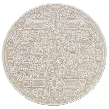 Fable 472 Sand Abstract, Modern Round Rug