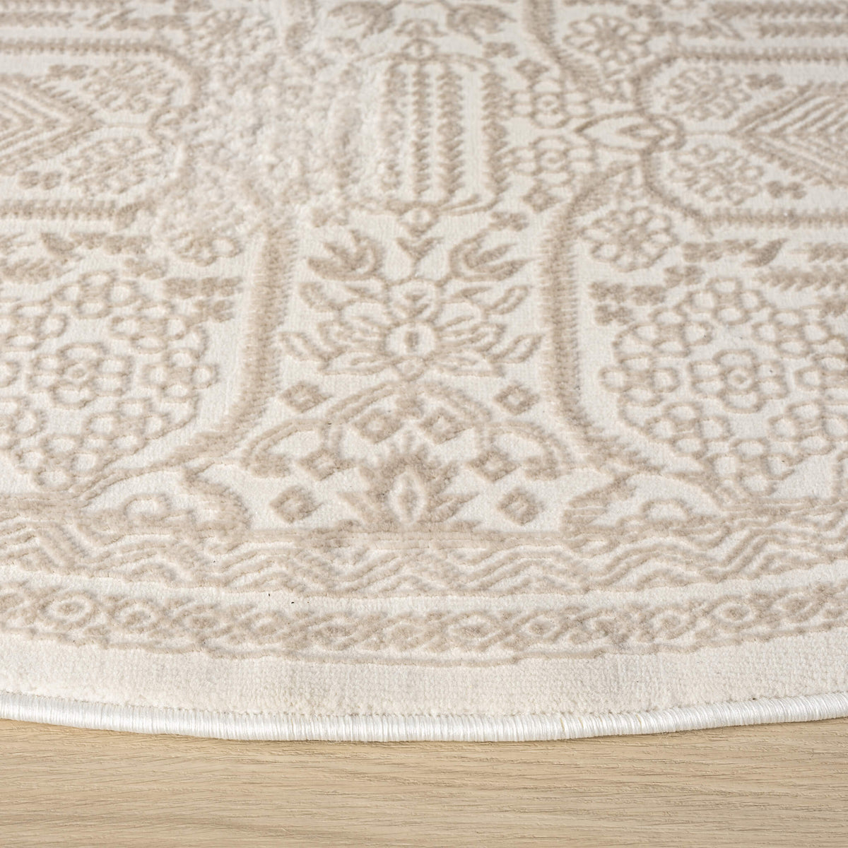 Fable 472 Sand Abstract, Modern Round Rug