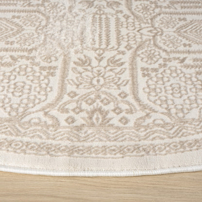 Fable 472 Sand Abstract, Modern Round Rug