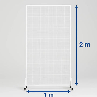 Versatile and Premium White Flower Wall Stand / Portable Event Screen with Wheels 2m x 1m