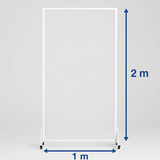 Versatile and Premium White Flower Wall Stand / Portable Event Screen with Wheels 2m x 1m