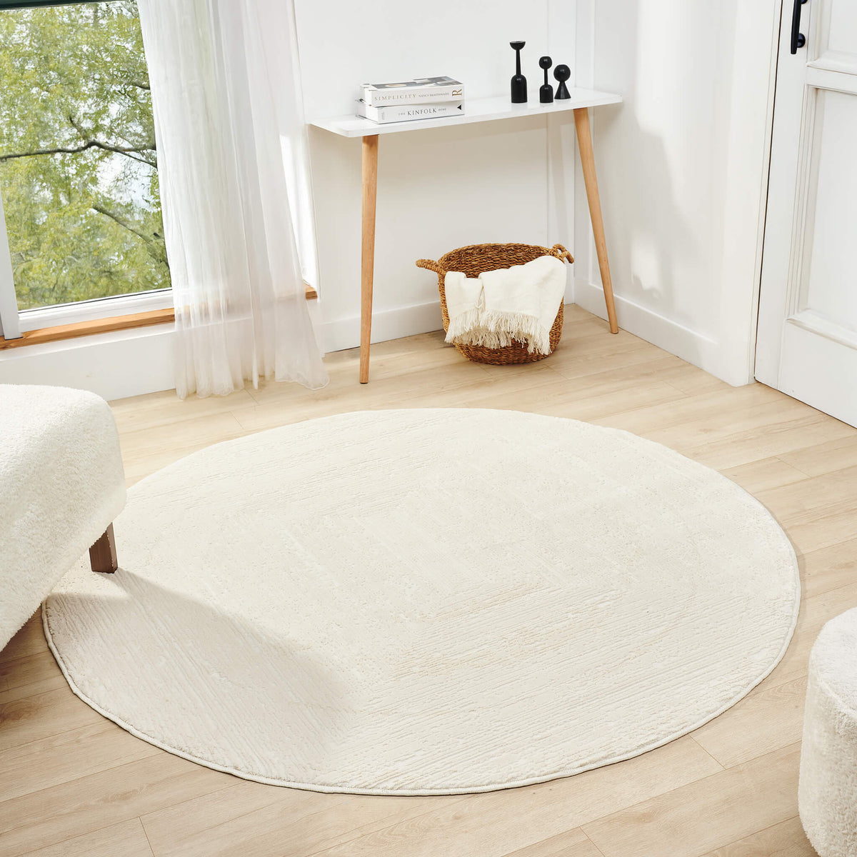 Fortune 771 Cream Modern Round Rug