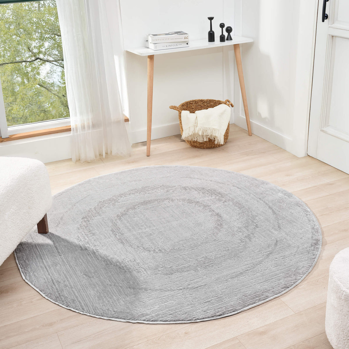 Fortune 771 Lt.Grey Modern Round Rug