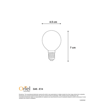 4W / E14 / 2700K Dimmable - Filament LED G45 4W 2700K