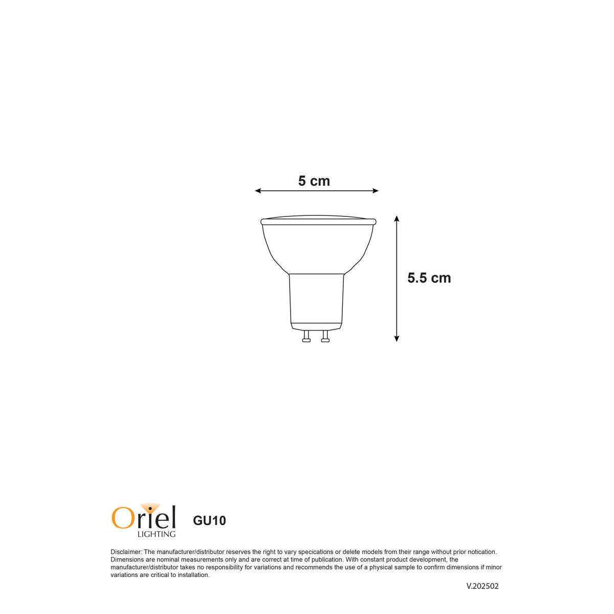 5W / 3000K / 38degree - LED GU10 5W 3000K