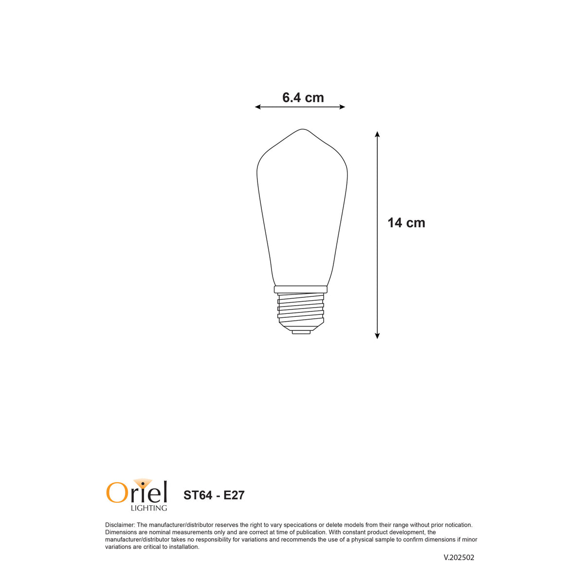 4W / E27 / 2700K Dimmable - Filament LED ST64 2700K E27