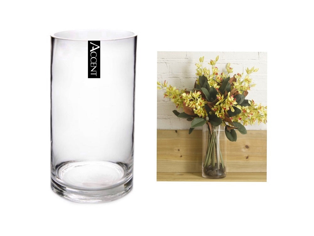 bulk 6 Glass Cylinder Decorative Vase 40cm