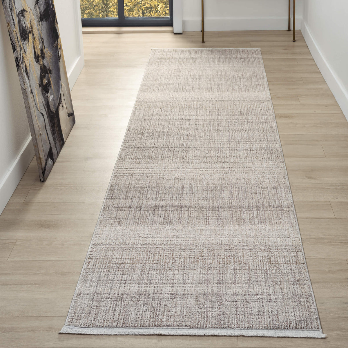 Glamour 721 Sand Contemporary Hallway Runner