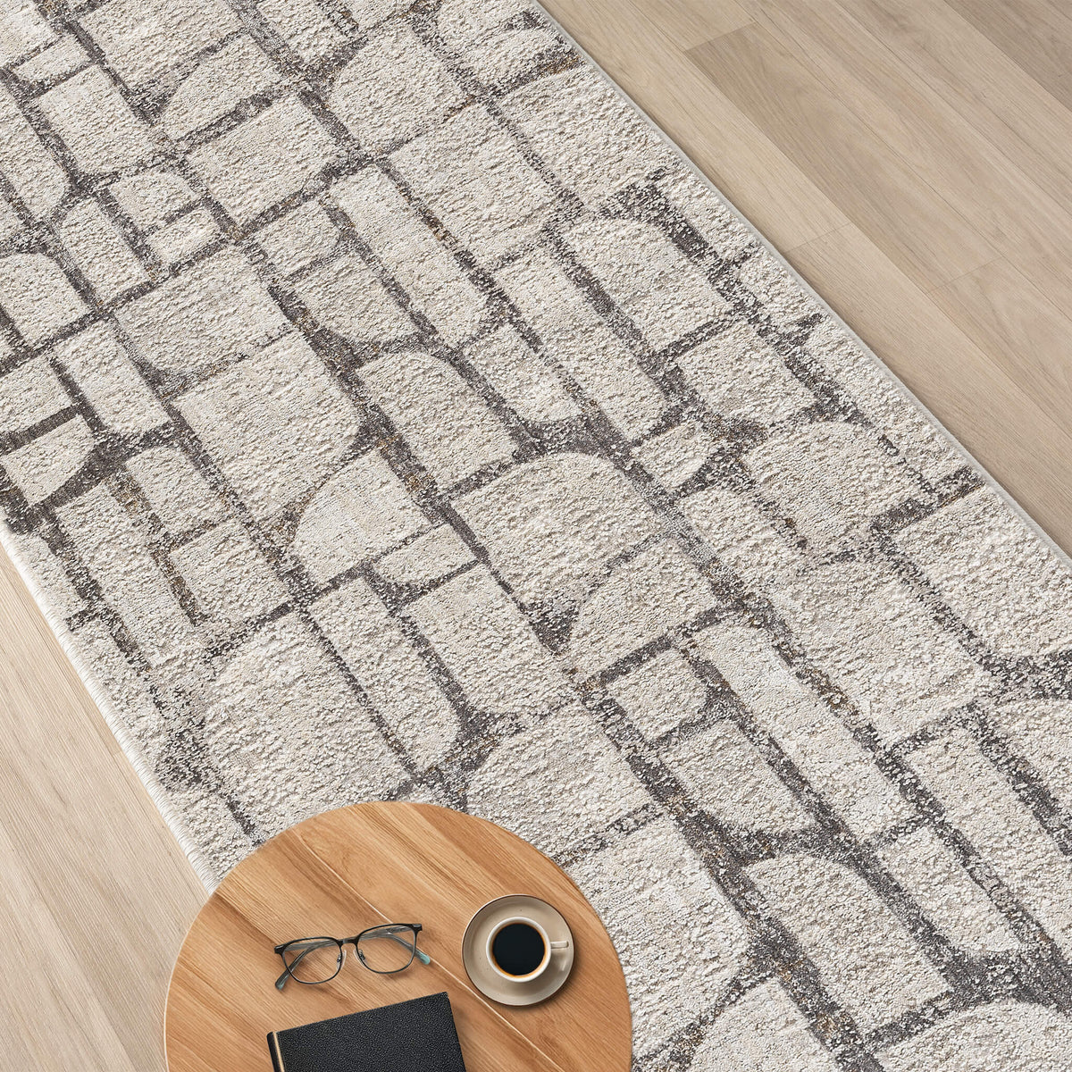 Glamour 722 Stone Contemporary Hallway Runner