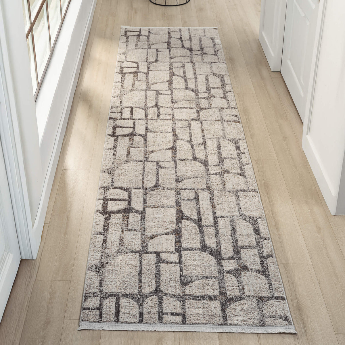 Glamour 722 Stone Contemporary Hallway Runner