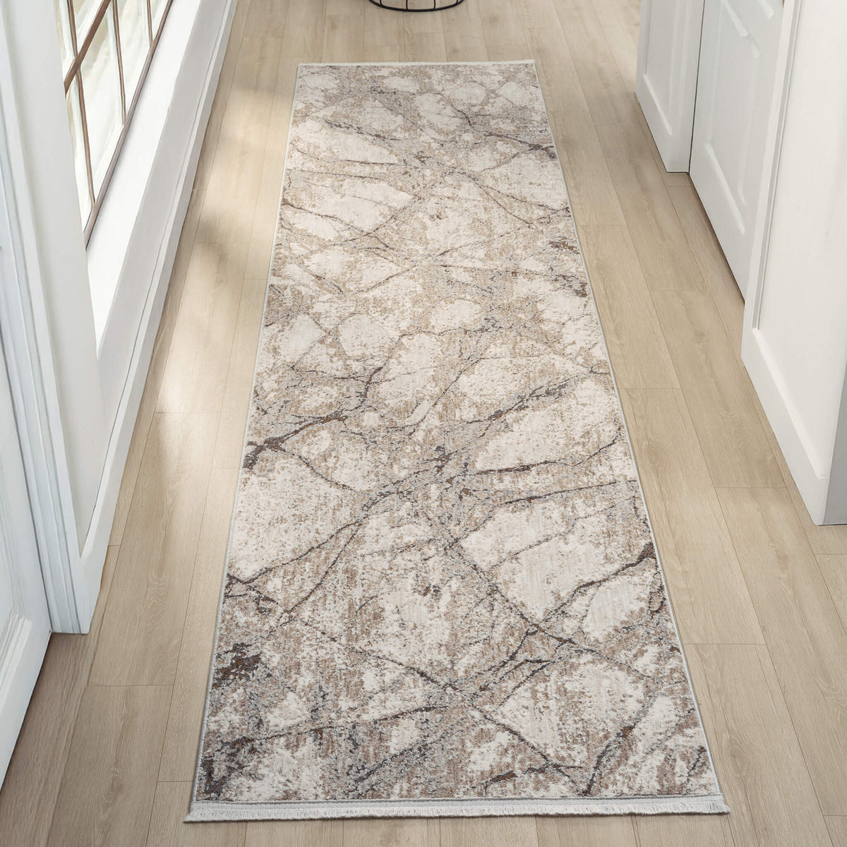 Glamour 723 Ivory Contemporary Hallway Runner