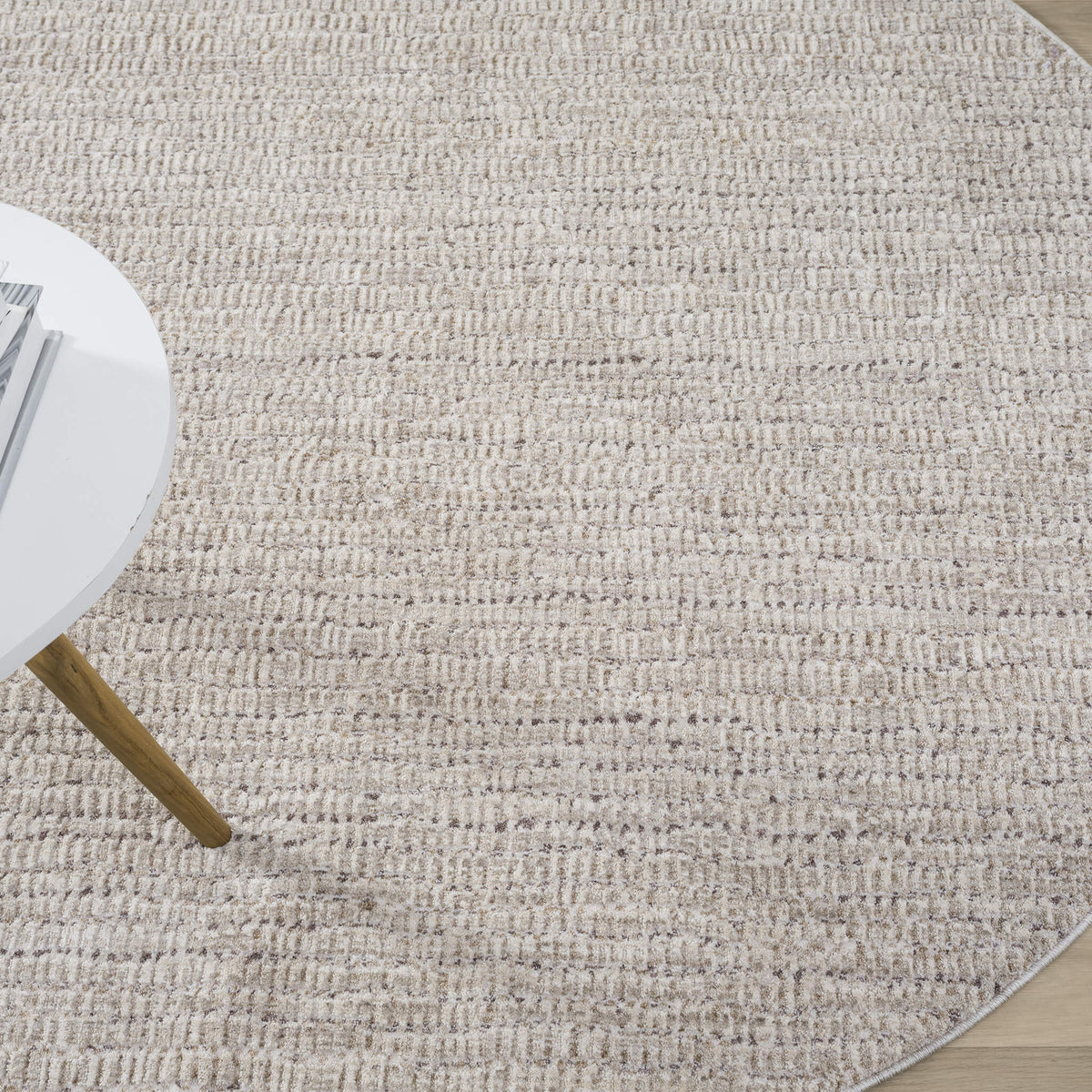 Glamour 724 Oak Contemporary Round Rug