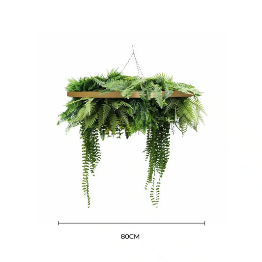 Gold Artificial Hanging Green Wall Disc 80cm UV Resistant Foliage - Image 2