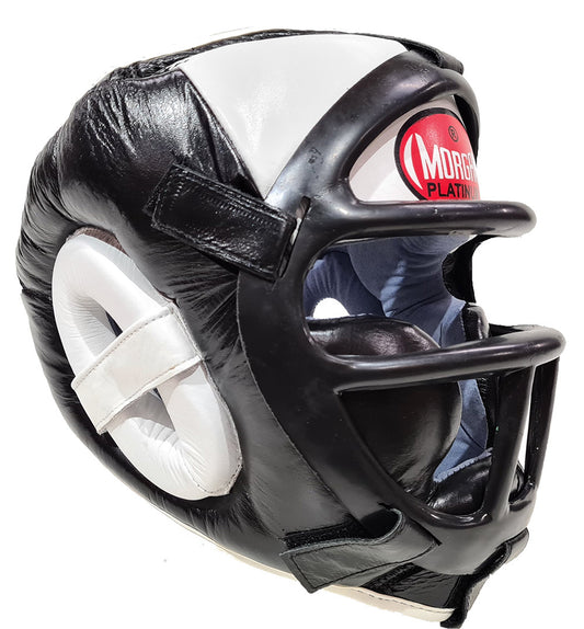 Morgan Leather Head Guard with Removable Grill
