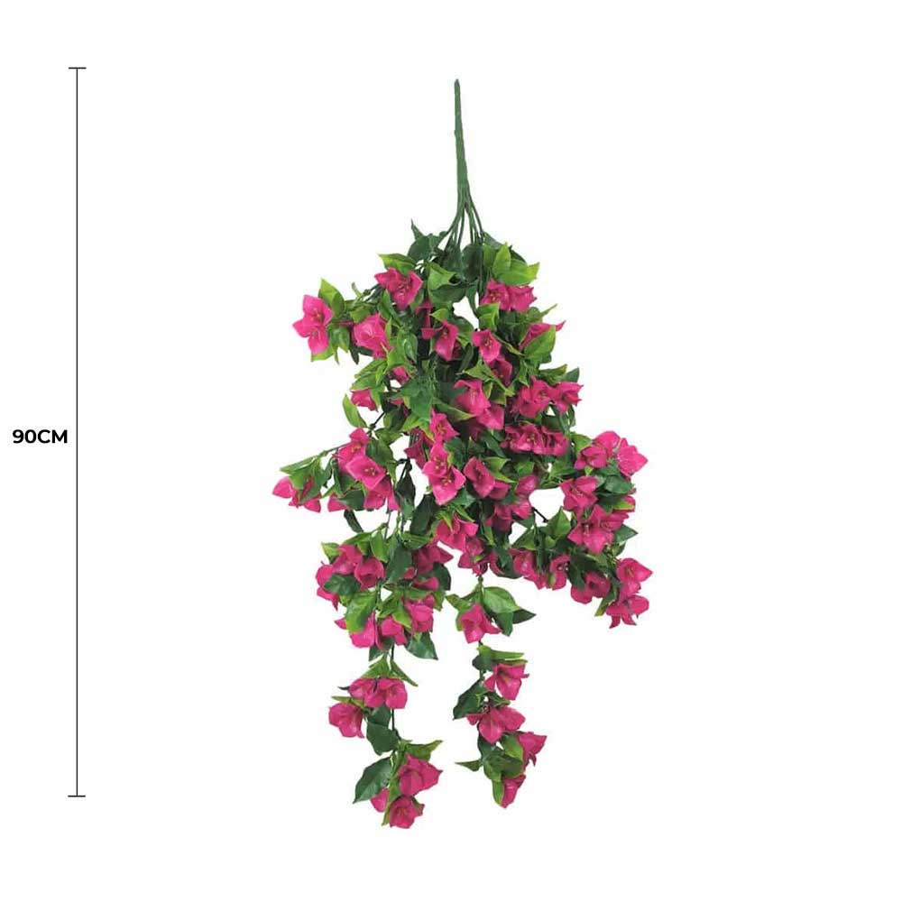 Hanging Artificial Bougainvillea Plant (Pink / Lilac) UV Resistant 90cm - Image 2