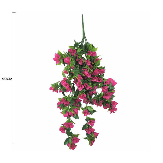 Hanging Artificial Bougainvillea Plant (Pink / Lilac) UV Resistant 90cm - Image 2