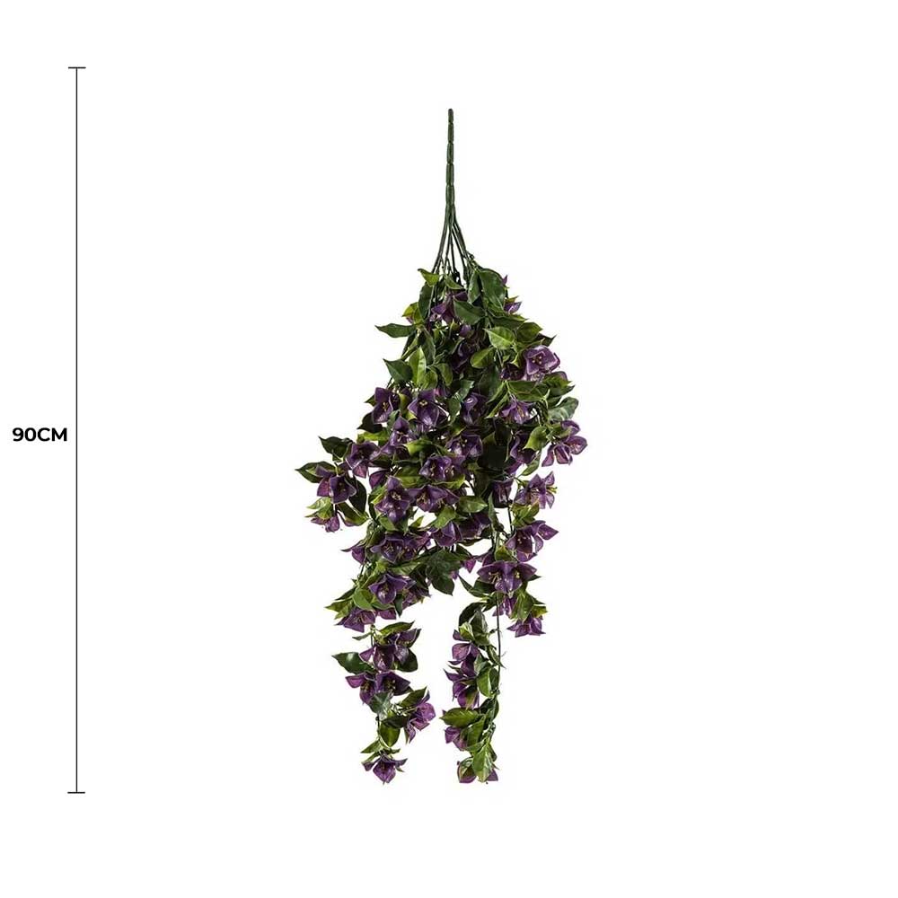Hanging Artificial Bougainvillea Plant Purple UV Resistant 90cm - Image 2
