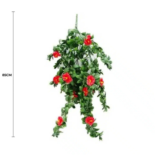 Hanging Red Rose Stem UV Resistant 85cm