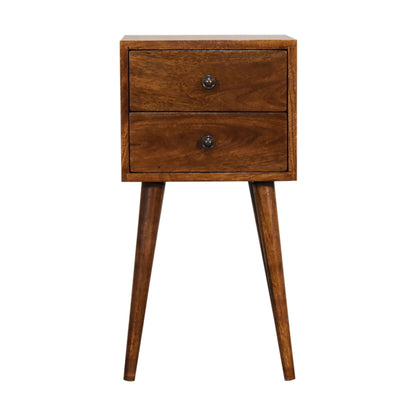 Mini Chestnut 2 Drawer Bedside 57cm
