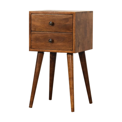 Mini Chestnut 2 Drawer Bedside 57cm