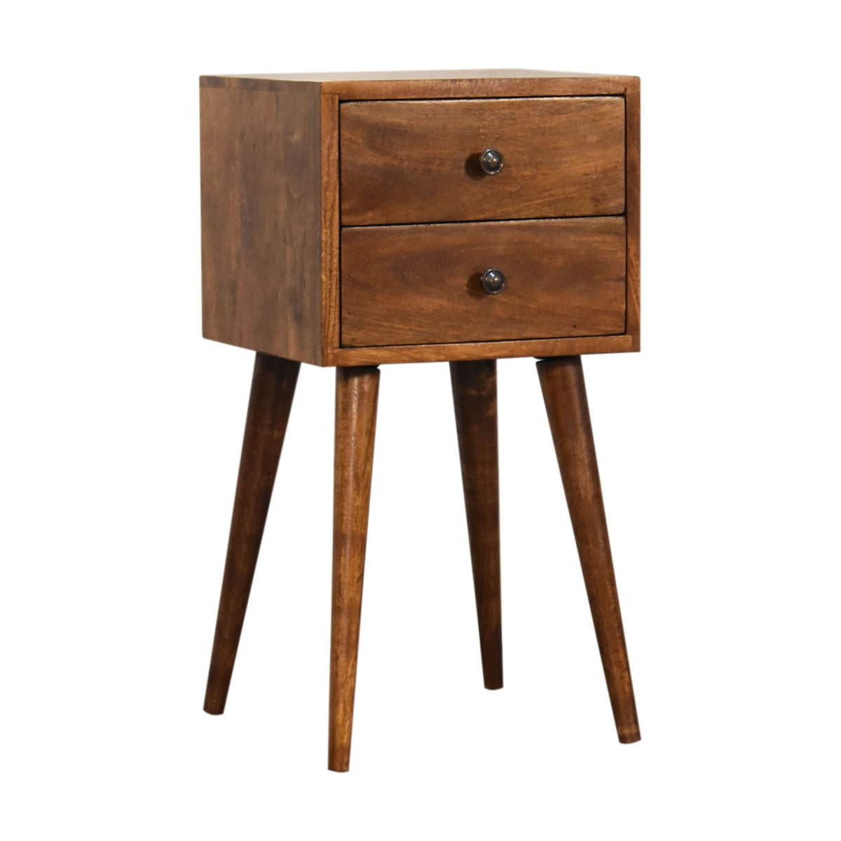 Mini Chestnut 2 Drawer Bedside 57cm