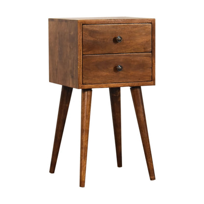 Mini Chestnut 2 Drawer Bedside 57cm