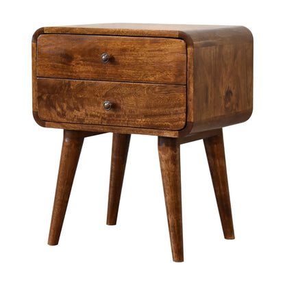 Curved Chestnut Bedside 55cm