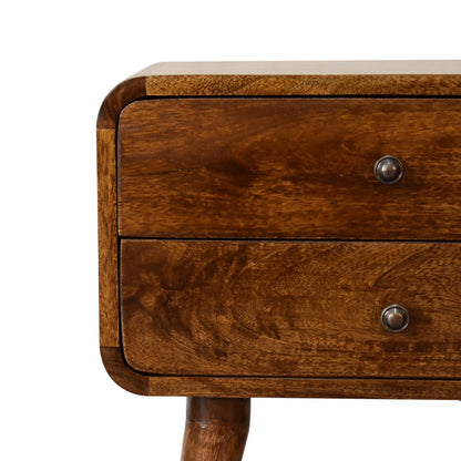 Curved Chestnut Bedside 55cm