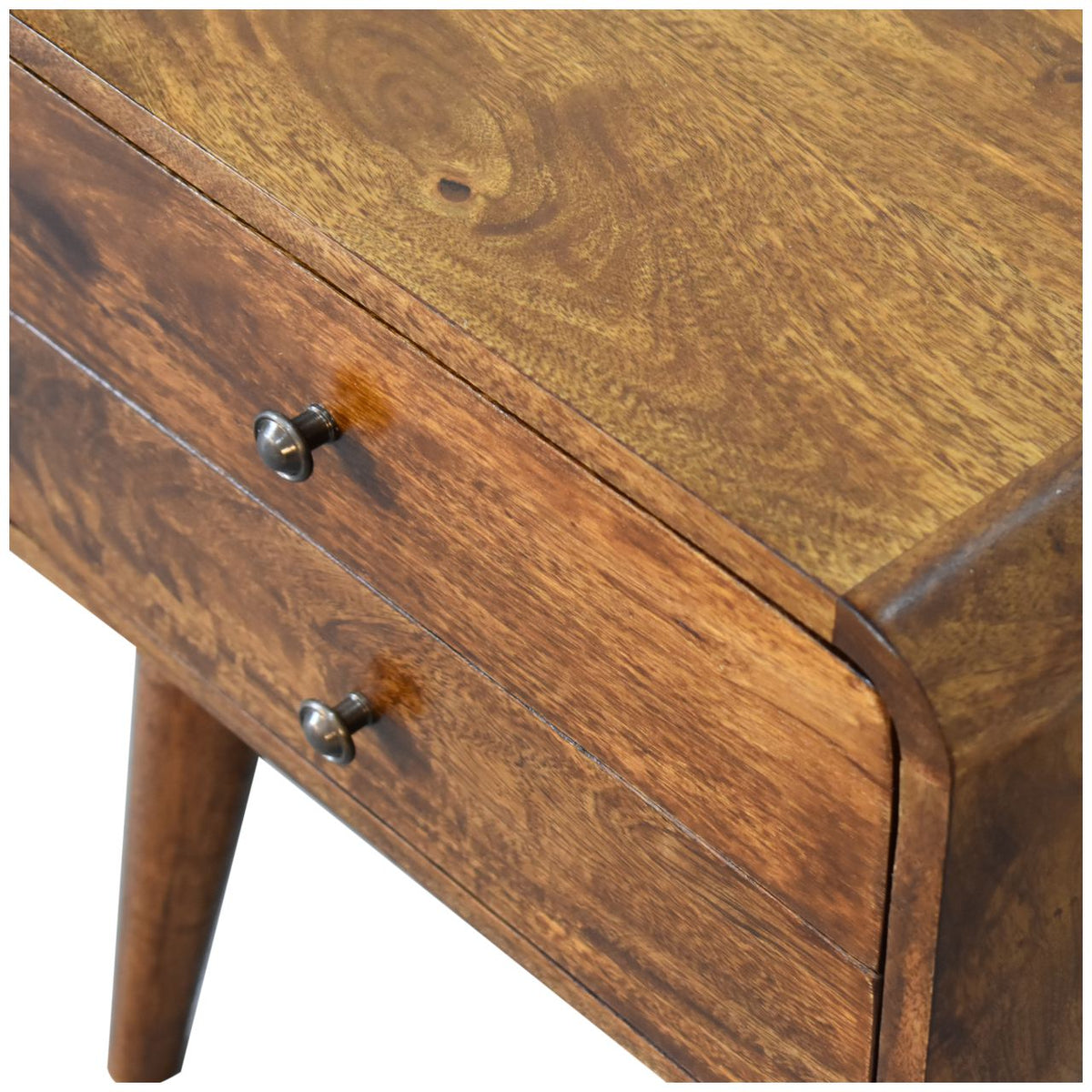 Curved Chestnut Bedside 55cm