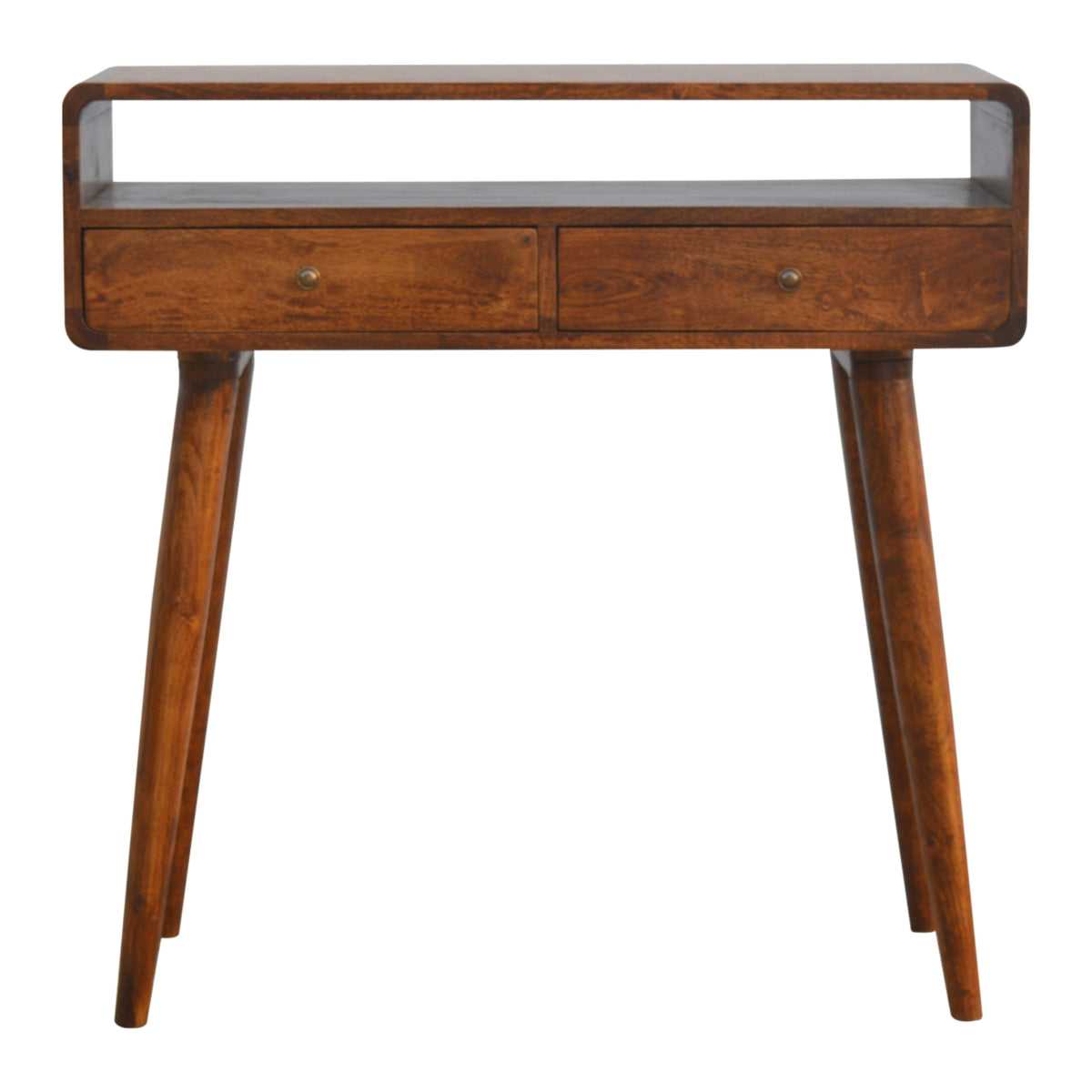 Curved Chestnut Console Table 90cm