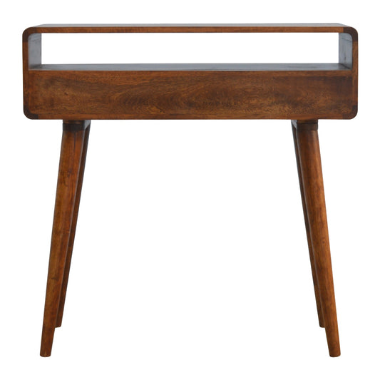 Curved Chestnut Console Table 90cm