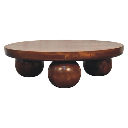 Chestnut Round Ball Foot Coffee Table 80cm