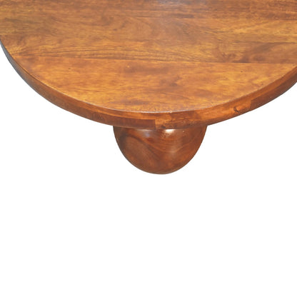 Chestnut Round Ball Foot Coffee Table 80cm